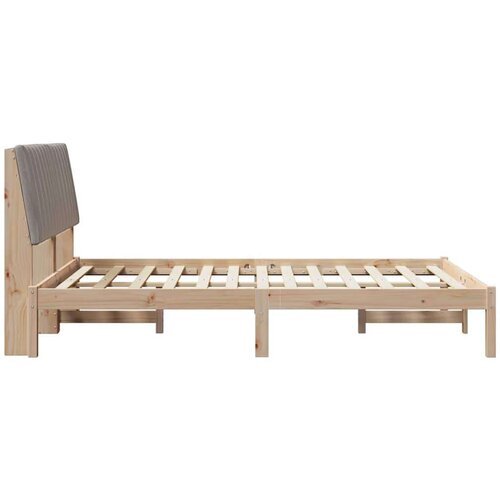  Okvir za krevet s uzglavljem Smeđa 135 x 190 cm tkanina Slike
