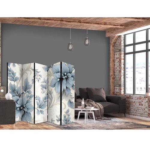  Paravan - Turquoise Flowers in Retro Vibe  Floral Ornaments 225x172 Cijene