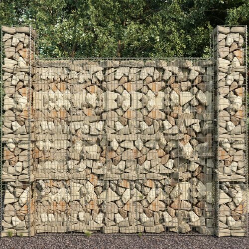 vidaXL gabionski zid s poklopcima od pocinčanog čelika 600 x 50 x 150 cm Cijene