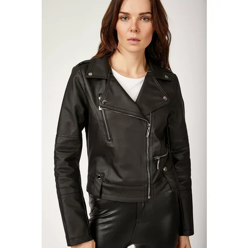 Bigdart 1025 Faux Leather Biker Jacket - Black