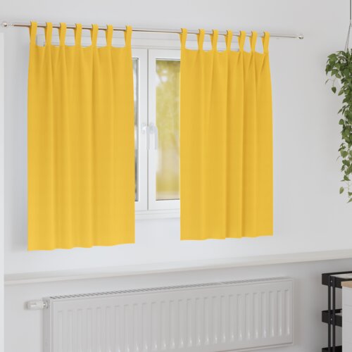 vidaXL Zavjese sa zavjesama 2 pcs žuta boja senfa Poliester Cijene