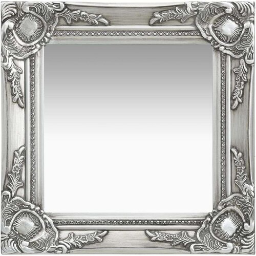 vidaXL Zidno ogledalo u baroknom stilu 40 x 40 cm srebrno Cene