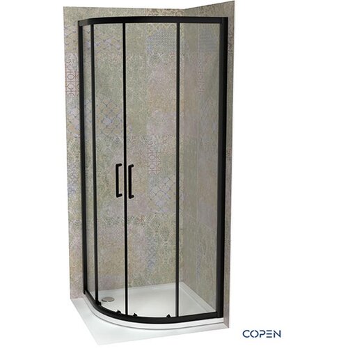 Copen Tu&scaron; kabina C-02-B43R900 Atlas Pro mat crni ram R90x195cm providno staklo 6mm Cene