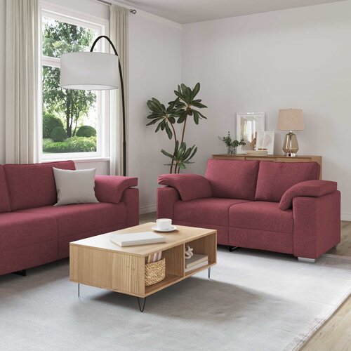 SOFA 3 pcs Vjetrovita Crvena 219 x 80 x 82 cm Platnasta tkanina Cijene