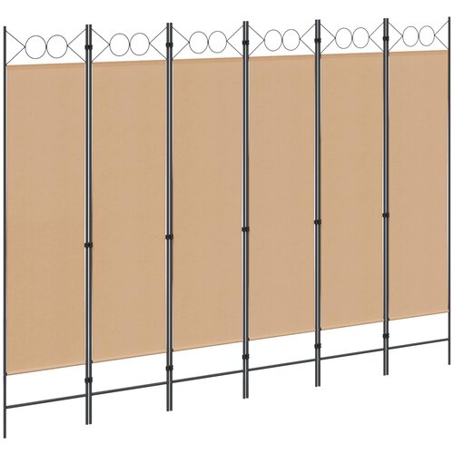  Razdjelnik prostora s 6 panela Bež 240 x 180 cm Tkanina Cene