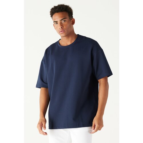 AC&Co / Altınyıldız Classics Men's Navy Blue Oversized Wide Cut, Crew Neck Short Sleeved Sweatshirt. Cene