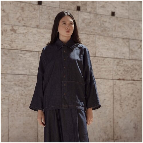 10 To 10 Topi & Bluze Denim Shirt - Dark Denim Modra Cene