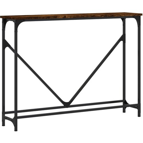 Maison Chic konzolna miza - miza ob steni dimljen hrast 102x22,5x75 cm inženirski les, (21785845) Slike