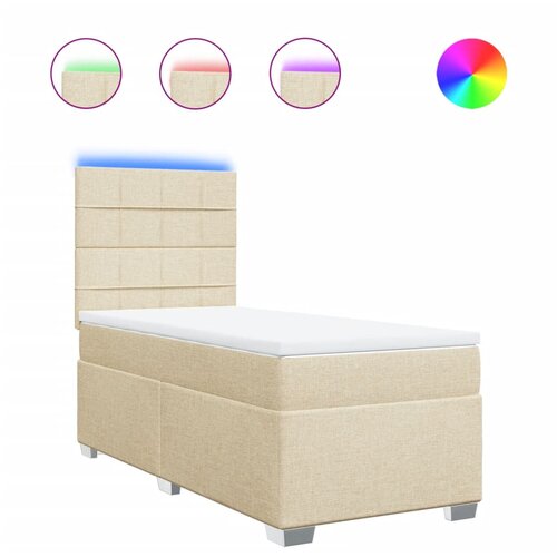 vidaXL Krevet s oprugama i madracem krem 90 x 190 cm od tkanine Cijene