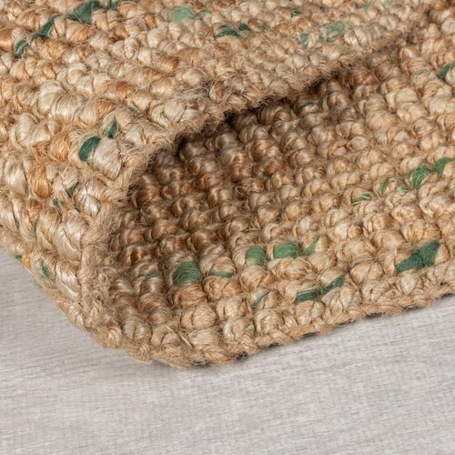 Flair Rugs Obojestranski ročno tkan tekač iz jute v naravni in zeleni barvi 60x300 cm Jute Boucle Green &amp;ndash; Slike