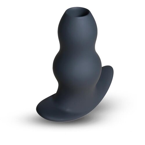 SuperLove Open Hollow Silicone Anal Plug Black S Slike
