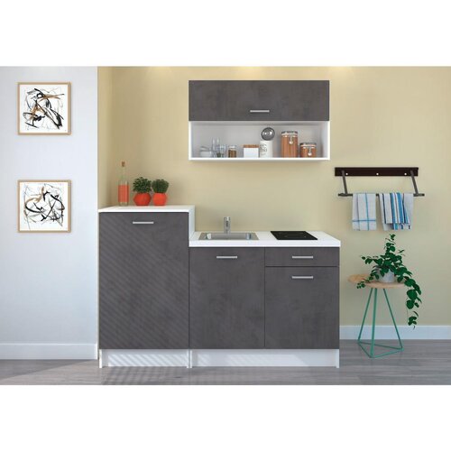P & B Kuhinjski Blok Brez Aparatov Smart, Siva, Bela, 160cm Cene
