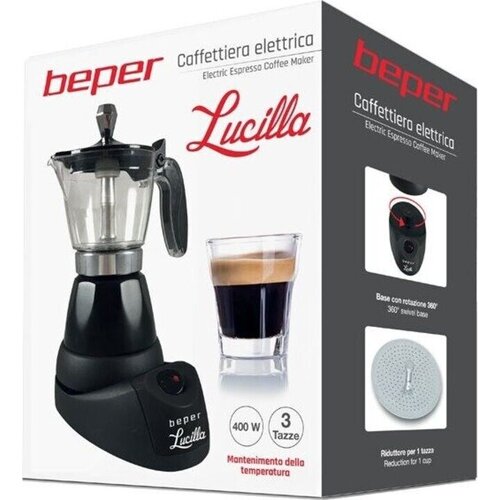 Beper BC.040N električna moka za kavo, 3 skodelice, 400 W Slike