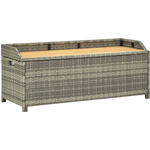 The Living Store Vrtna klop s prostorom za shranjevanje 120 cm poli ratan siva - Klop S Prostorom Za Shranjevanje, (21479163) Slike