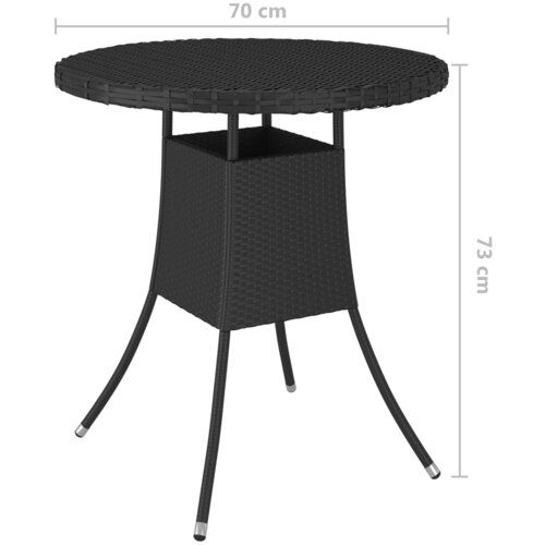  Vrtni stol crni 70 x 70 x 73 cm od poliratana Slike
