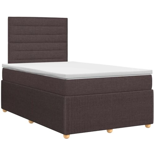  Boxspring krevet s madracem Tamno smeđa 120 x 200 cm Tkanina - Tamno smeđa 120 x 200 cm Dizajn linija Slike