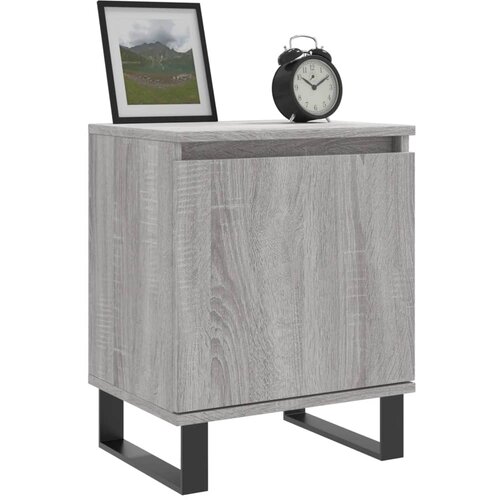  Noćni ormarići 2 kom boja hrasta 40x30x50 cm konstruirano drvo Siva Slike