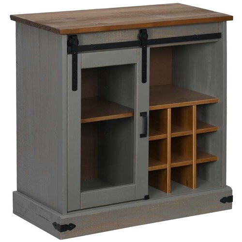 Maison Chic Komoda - Predalnik HALDEN z drsnimi vrati sive barve 80x40x80 cm masivni les, (21720069) Cene