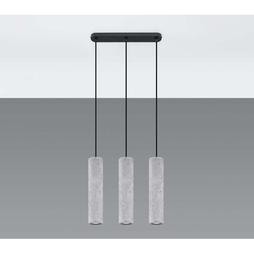  Sollux SL.0655 - Luster na sajli LUVO 3xGU10/40W/230V beton/crna Slike