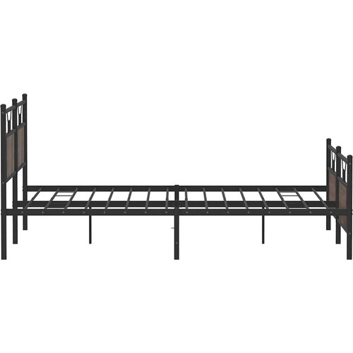 VidaXL Metalni okvir kreveta bez madraca smeđa boja hrasta 160x200 cm Slike