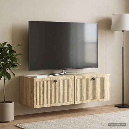TV ormar za zid Hrast sonoma 98 x 31 x 30 cm Konstruirano drvo Slike