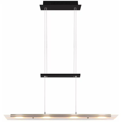 Tri O Črna LED viseča svetilka s steklenim senčnikom Milos –