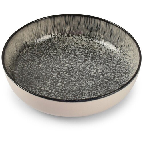 ONA Crni/krem dubok tanjur od kamenine &amp;oslash; 18,5 cm Gravel &amp;ndash; Slike