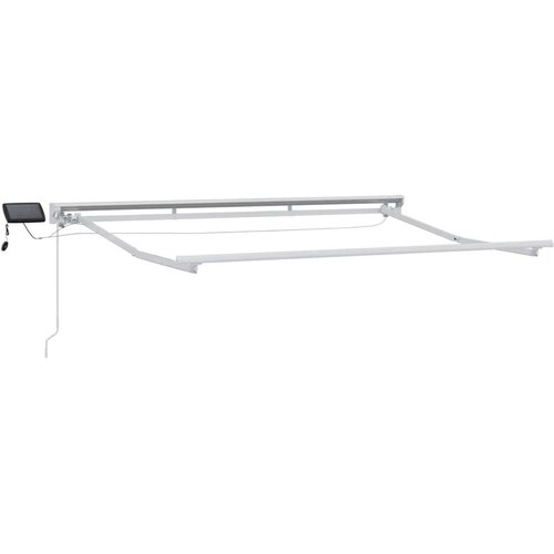  Ručni okvir tende s LED-ima Bijeli 2 5 x 2 m Aluminij - Bijeli 2 5 x 2 m Cene