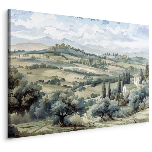  Slika - Landscape with Green Fields and Trees Tuscan Sunny View 120x80 Standard Cijene