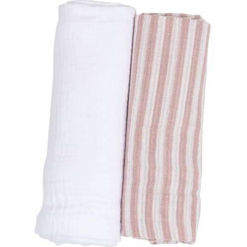 Bubaba by FreeON tetra plenica muslin 2/1 črte, 70 x 70 cm pink Slike