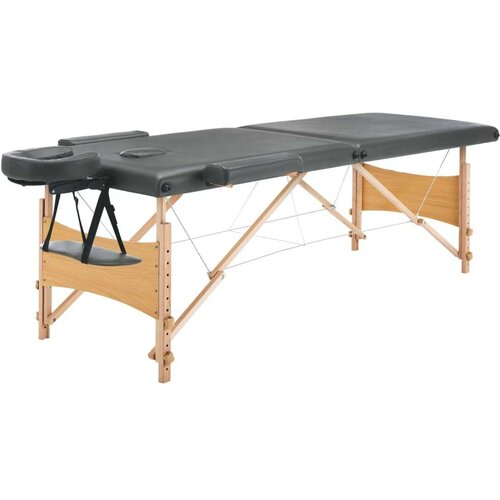VidaXL Masažna miza z 2 conama lesen okvir antracit 186x68 cm Slike