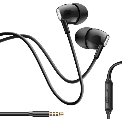 Oem Inkax, 3,5 mm žične slu&scaron;alke z vgrajenim mikrofonom, Črna, (5000231645) Cene