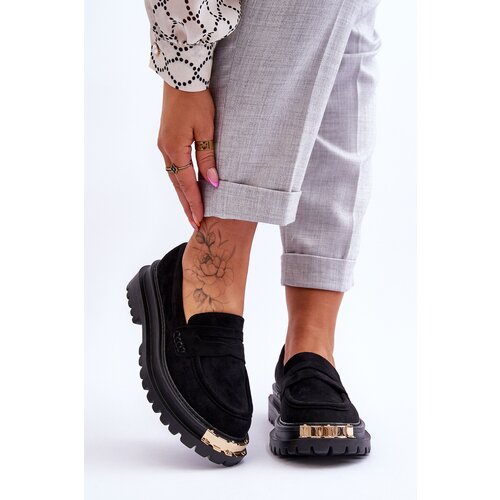 Kesi Classic suede loafers with Monaro black decoration Cene