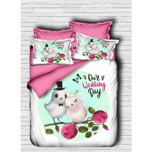  173 whitepinkgreen double duvet cover set Cene