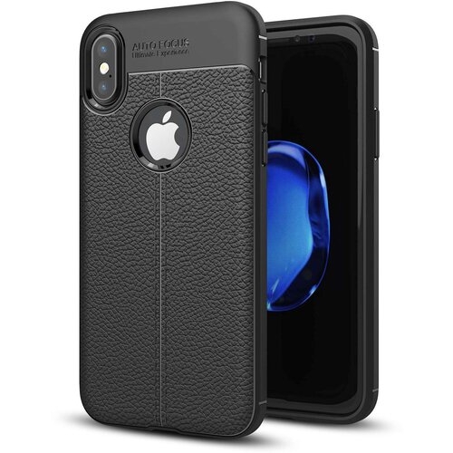 Cadorabo Case, združljiv z Apple v Deep Black - Zaščitni pokrov iz silikona TPU z plemenito imitacijo usnja, (20590147) Cene