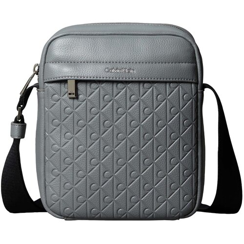 Calvin Klein Jeans Torbe za čez ramo Emblem Aop Emboss Reporter Siva Slike