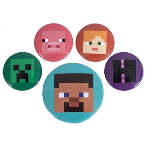 Pyramid bedževi minecraft (heads) - badge pack Slike