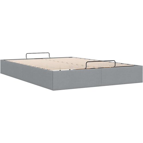 VidaXL Okvir kreveta bez madraca svjetlosivi 140 x 200 cm od tkanine Slike