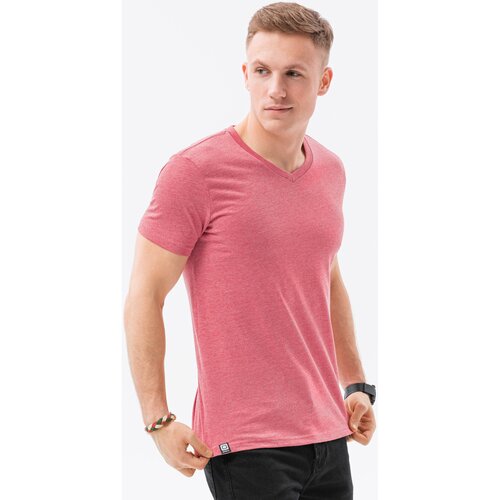 Ombre Majice s kratkimi rokavi Mo&amp;scaron;ka majica (S1369RED-MELANGE) pisana Slike