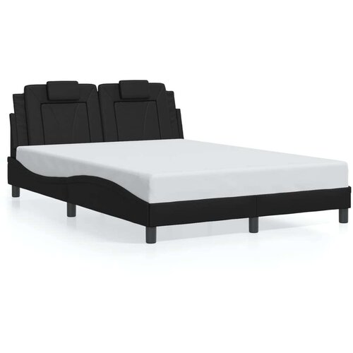 VidaXL Okvir kreveta s LED svjetlima crni 120 x 200 cm umjetna koža Slike
