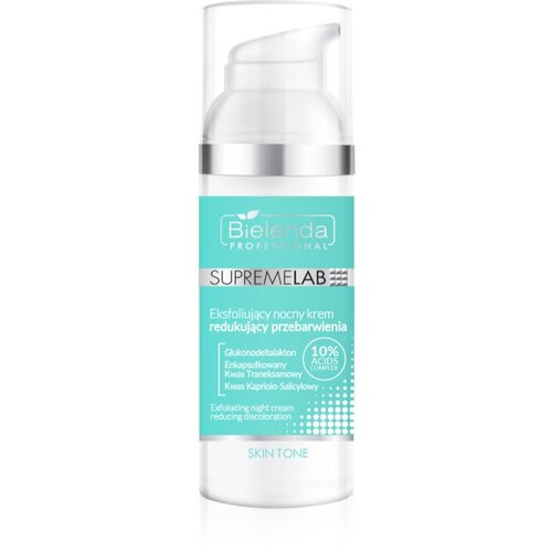 Bielenda Professional Supremelab Skin Tone eksfoliacijska nočna krema za kožo s hiperpigmentacijo 50 ml Slike