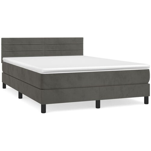 Maison Chic Box spring postelja - Vzmetna postelja z vzmetnico temno siva 140x200 cm žamet SL21429, (21892578) Cene