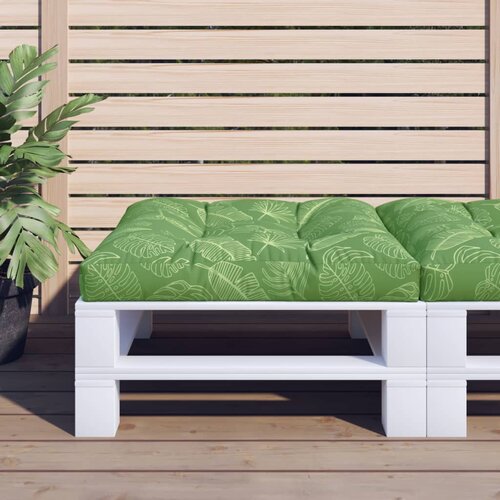 VidaXL Blazina za kavč iz palet vzorec listja 80x80x12 cm blago Slike