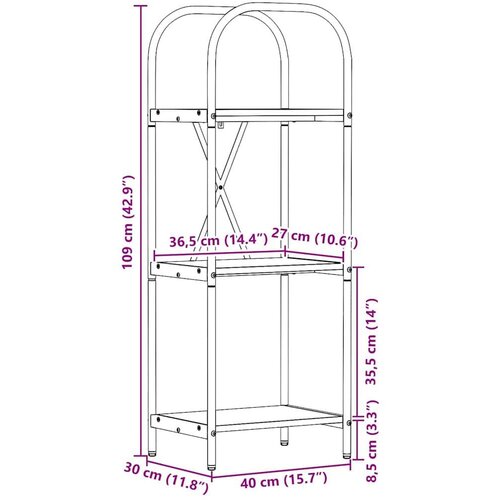 VidaXL Polica Sivi hrast sonoma 40 x 30 x 109 cm Konstruirano drvo Slike