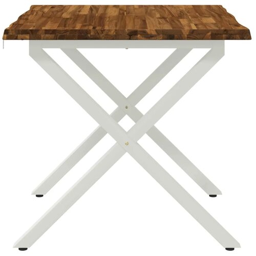  Stol za blagovanje s prirodnim rubom 90 x 90 x 75 cm - Prirodna i bijela 90 x 90 x 75 cm Živi rub Slike