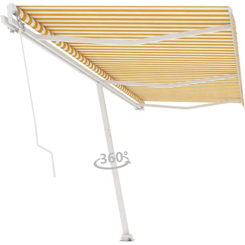 vidaXL Prostostoječa ročno zložljiva tenda 600x300 cm rumena/bela, (20966119)