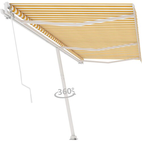 vidaXL Samostojeća tenda na ručno uvlačenje 600 x 300 cm žuto-bijela Cijene