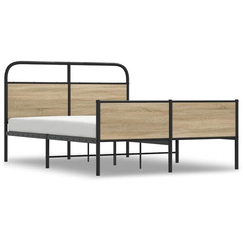 VidaXL Posteljni okvir brez vzmetnice 140x200 cm sonoma hrast inž. les, (21611288) Slike