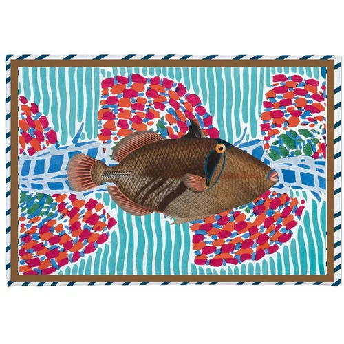 Really Nice Things Tirkizna kupaonska prostirka 40x60 cm Tufted Fish –