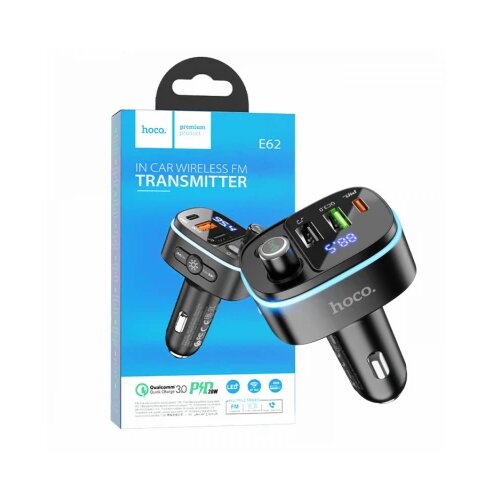 hoco. FM transmiter, brzi punjač za auto, BT v5.0, 3 x USB - E62 Fast Cene